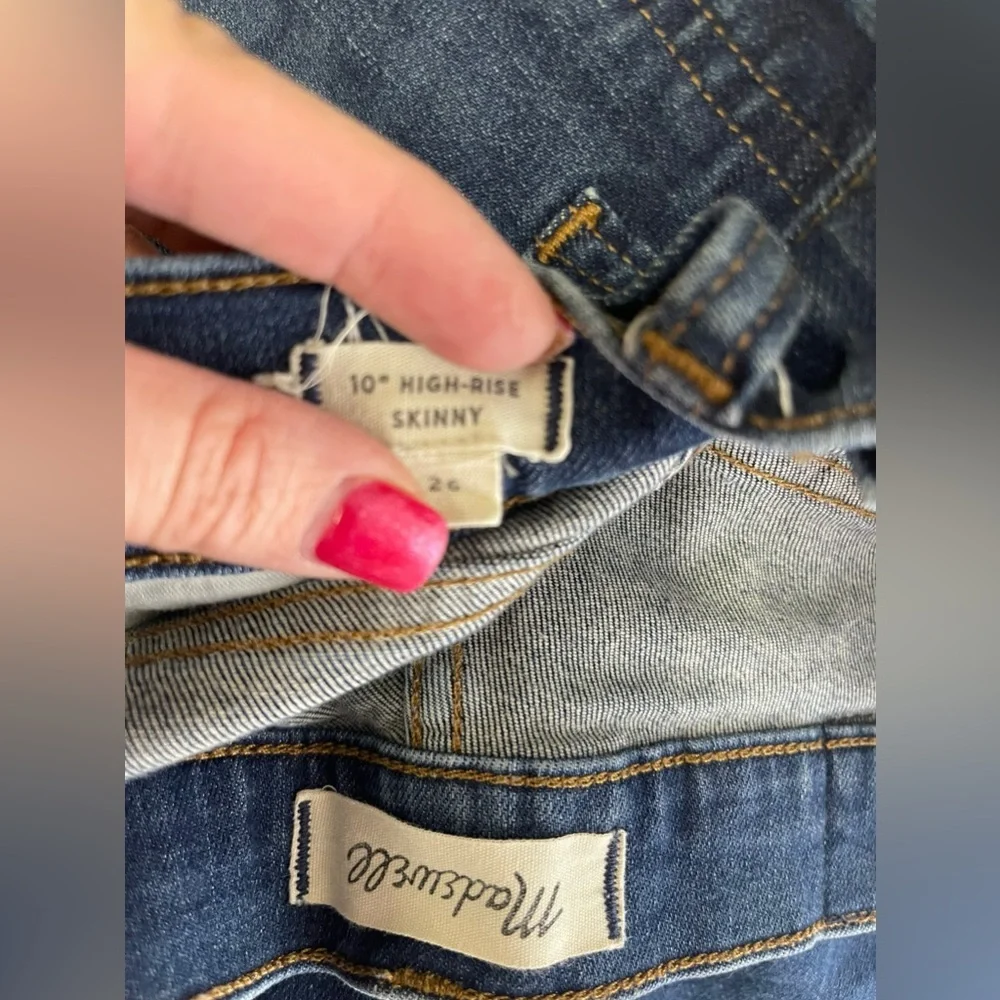 Madewell jeans size 26 authentic 10” high-rise denim blue skinny‎ jeans 💙